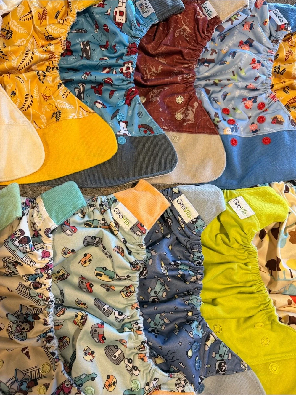 GroVia Multi-Color Reusable Cloth Training Pants diaper system